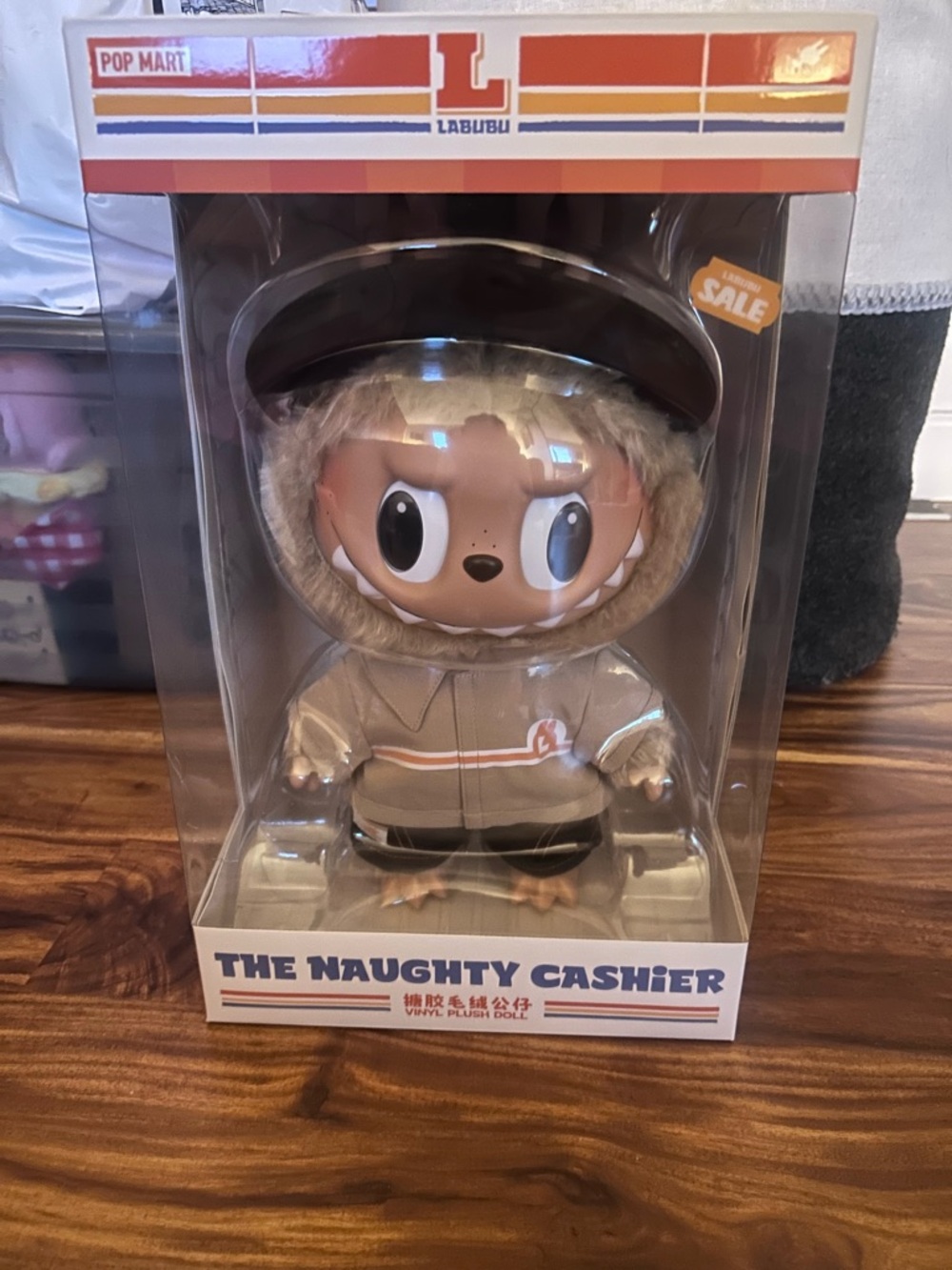 Pop Mart Labubu "The Naughty Cashier" Vinyl Plush Doll - Beige Brown